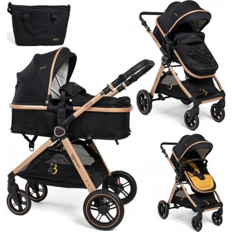 NC Bebelissimo Poussette Transformable Combinée Convertible 2 En 1 Poids 0-22Kg- Nicea Gold