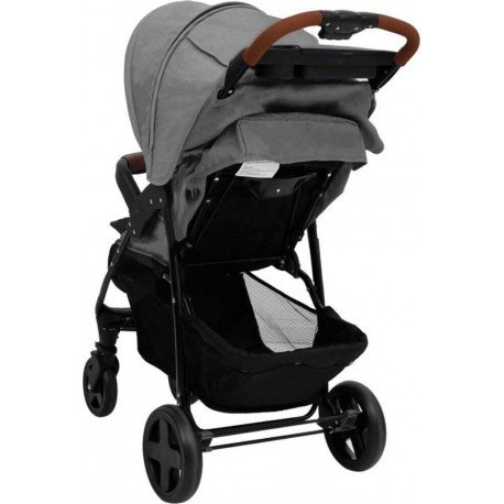 Clair Poussette Pour Bébé 2-en-1 Gris Acier Vidaxl