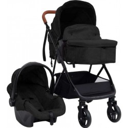 NC Poussette Pour Bébé 3-en-1 Anthracite Et Noir Acier Vidaxl