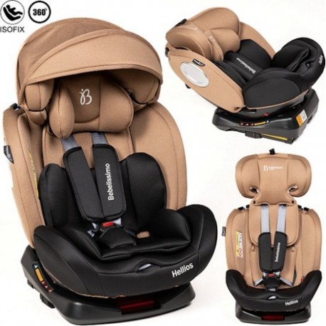 NC Bebelissimo Siège Auto Isofix Pivotant 360 ° Groupe 0+/1/2/3 (0-36Kg)- Hellios Plus Beige / Noir