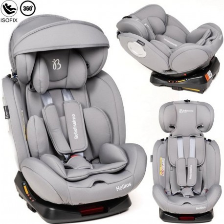 NC Bebelissimo Siège Auto Isofix Pivotant 360 ° Groupe 0+/1/2/3 (0-36Kg) Hellios Plus Gray /gray