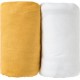 Babycalin Lot De 2 Draps Housse 60x120x15cm Moutarde/blanc