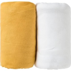 Babycalin Lot De 2 Draps Housse 60x120x15cm Moutarde/blanc