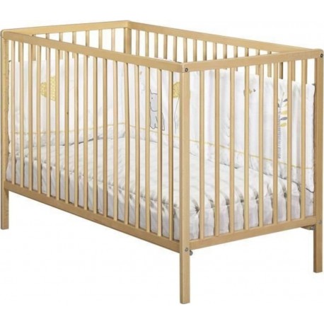 NC Baby Price Lit 120x60 Tout Barreaux Vernis Naturel First