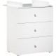 Baby Price New Basic Commode A Langer 3 Tiroirs Boutons Boule Blancs