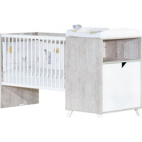 NC Babyprice Scandi Gris Lit Combiné Evolutif 120x60 En 90x190