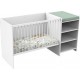 Lit Combiné Baby Price First 120x60 Cm Evolutif En 90x190 Cm Avec Étagere Décor Blanc