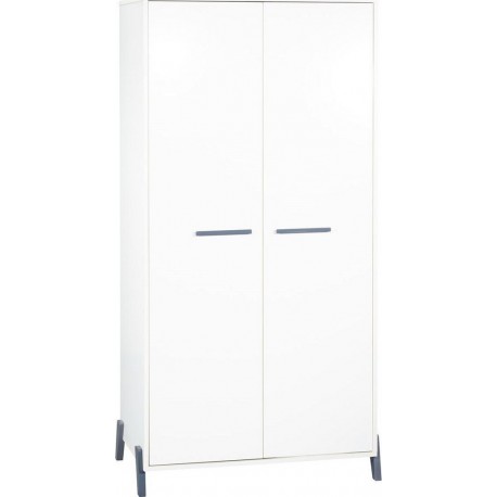 Armoire Bébé 2 Portes Sur Pieds En Bois Blanc