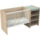 NC Lit Combiné Baby Price Up 120x60 Cm Evolutif En 90x190 Avec Étageres Décor Chene Doré