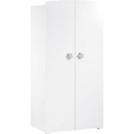 NC Baby Price Armoire Chambre Bébé 2 Portes Boutons Étoile Gris New Basic