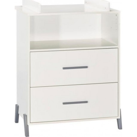 NC Babyprice Joy Gris Commode 2 Portes Et 1 Niche