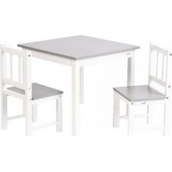 Meubles D Activite En Hevea 2 Chaises Et Une Table Couleur Blanc