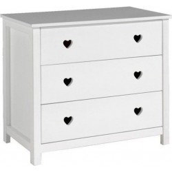 Commode 3 Tiroirs amori Blanc