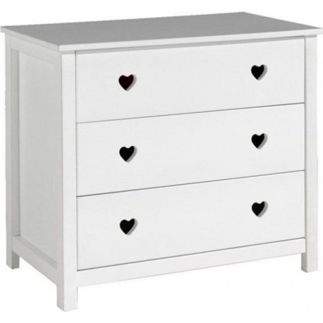 Commode 3 Tiroirs amori Blanc