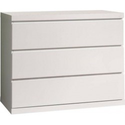 Commode 3 Tiroirs lara 110cm Blanc