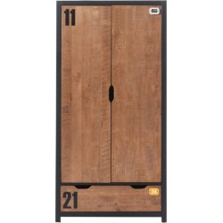 NC Armoire 2 Portes alex 200cm Marron & Noir