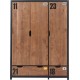 NC Armoire 3 Portes alex 200cm Marron & Noir