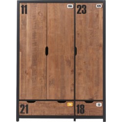 NC Armoire 3 Portes alex 200cm Marron & Noir