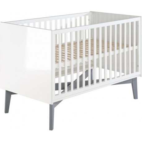 NC Roba Lit Bébé Évolutif retro 2 – 70 X 140 Cm – Convertible – Réglable En Hauteur