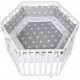 ROBA Parc Bébé Hexagonal – Incl. Tapis De Parc Little Stars – Bois Blanc