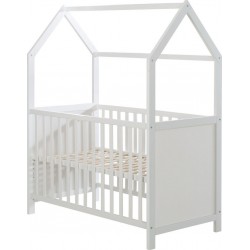 ROBA FSC ROBA Lit cabane 60 x 120cm – Certifié FSC – Lit bébé et cododo – Blanc