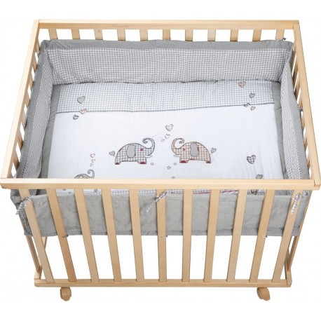 ROBA Parc Bébé 75 x 100cm – Incl. Tapis De Parc Jumbotwins – Bois Naturel