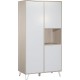 Armoire 3 Portes 1 Niche Happy Blanc Et Bois