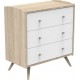 Commode 3 Tiroirs Access Blanc Et Bois