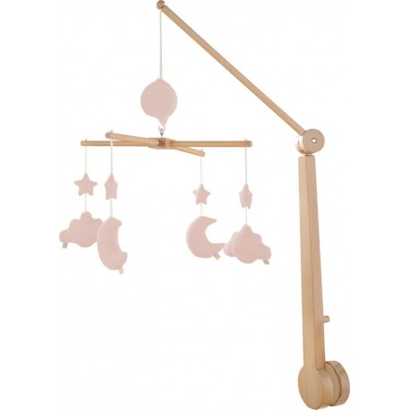 NC Mobile Musical Bébé En Bois Avec 4 Jouets