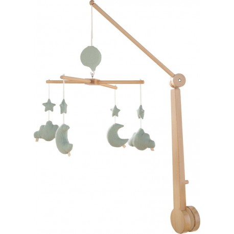 NC Mobile Musical Bébé En Bois Avec 4 Jouets