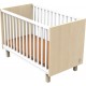 Lit Bébé 120x60 Avec Pieds Décor Chêne Velours Et Balustres Blancs