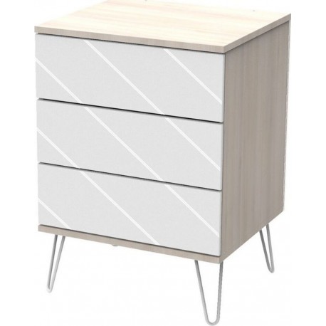 Petite Commode 3 Tiroirs Happy Blanc Et Bois