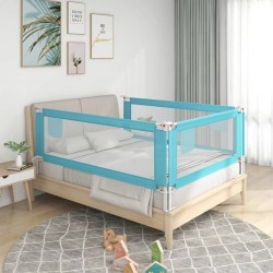 NC Barrière De Sécurité De Lit D'enfant Bleu 140x25 Cm Tissu Vidaxl