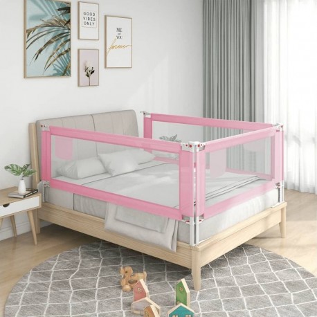 NC Barrière De Sécurité De Lit D'enfant Rose 100x25 Cm Tissu Vidaxl