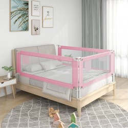 NC Barrière De Sécurité De Lit D'enfant Rose 120x25 Cm Tissu Vidaxl