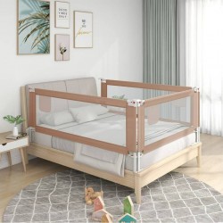 NC Barrière De Sécurité De Lit D'enfant Taupe 150x25 Cm Tissu Vidaxl