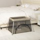 NC Parc Pour Bébé Avec Matelas Taupe Tissu De Lin Vidaxl