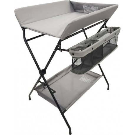 NC Webaby Table À Langer Pliante En Acier Noir Et Gris