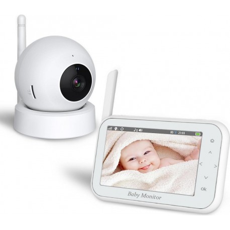 NC Babyphone Camera Vidéo Sans Fil 4.5 Pouces Vision Nocturne Sécurité Bébé Eu Plug Yoni