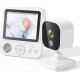 NC Babyphone Camera Sans Fil Vision Nocturne Écran 2.8 Pouces Audio Bidirectionnel Eu Pl