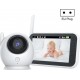 NC Babyphone Camera 4.3 Pouces Vision Nocturne 360° Sécurité Sans Fil 300m Eu Plug Yonis