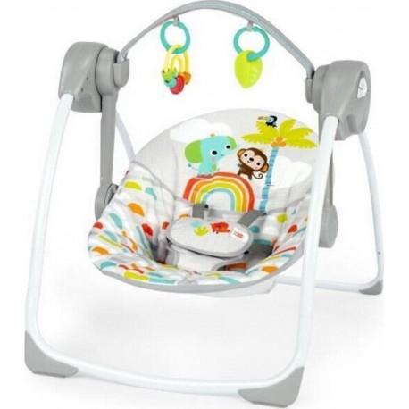 Bright Starts Playful Paradise Balancelle Portable Pour Bébé, Compacte Et Automatique Avec Musique, Des La Naissance