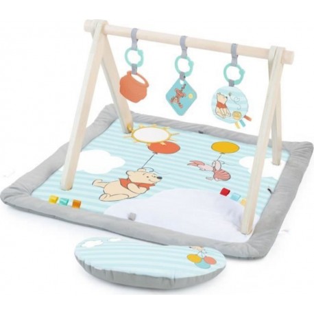 NC Tapis D'éveil Winnie L'ourson, Arche De Jeu Pliable En Bois, Jouets Multisensoriels, Coussin De Support Position Plat Ve