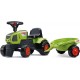 NC Porteur Tracteur Baby Claas Avec Remorque Vert