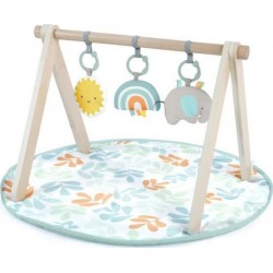 Sun Tapis D'éveil Valley, Arche De Jeu En Bois 3 Jouets Amovibles Pliable