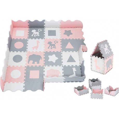 NC Moby-system Tapis De Puzzle Bébé En Mousse Eva 150*150cm Sans Odeur & Polluants, Rose