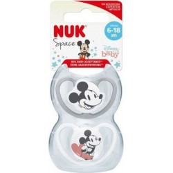 NC Nuk Lot 2 Sucettes Space Mickey 6-18 Mois