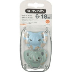 NC Suavinex Sucette Anatomique En Latex 6-18m 2 Unités (bleu)