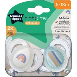 BPA TOMMEE TIPPEE Sucette nuit bébé phosphorescente silicone sans BPA 43252 mois TOMMEE TIPPEE lot de 2