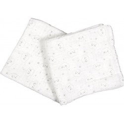 Lot De 2 Langes Pour Bébé coton 70x70cm Blanc